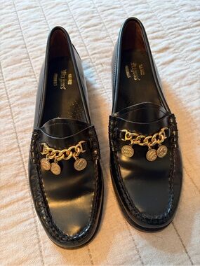 G.H. Bass Weejun Loafer Penny Leather with gold charm accents black womens 8